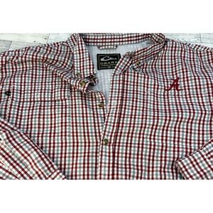Alabama Crimson Tide Shirt Mens Red NCAA Football Drake Fishing Button Up XXL 2X